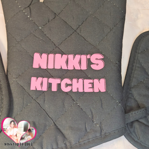 Customized Kitchen Mitten with 2 Holders by NIKKI Made That