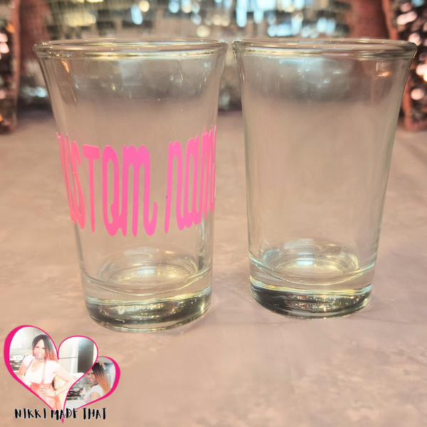 Customized Name or Saying Shot Glasses by NIKKI Made That / 2 Count