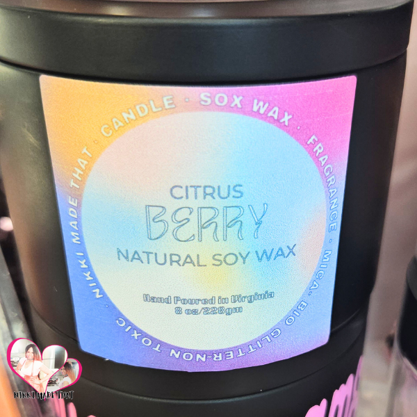 Citrus Berry – All Natural Soy Wax Candle by NIKKI Made That